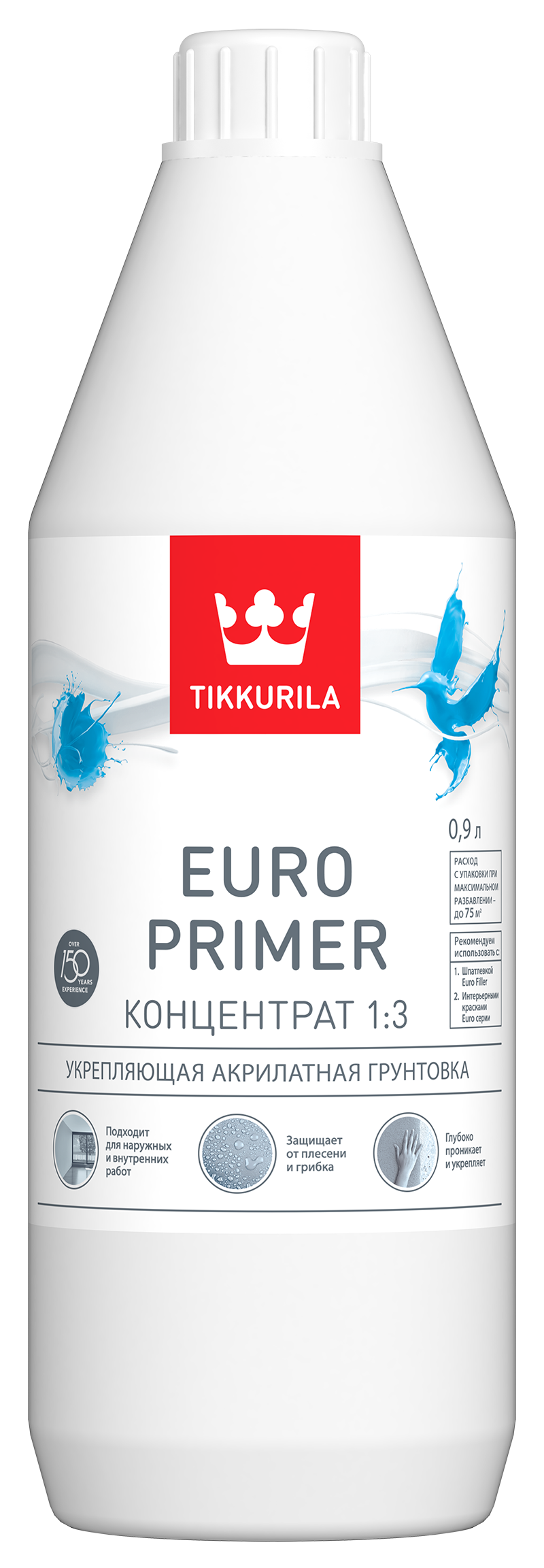 Грунтовка универсальная Tikkurila Euro Primer прозрачная 0.9 л ️ купить ...