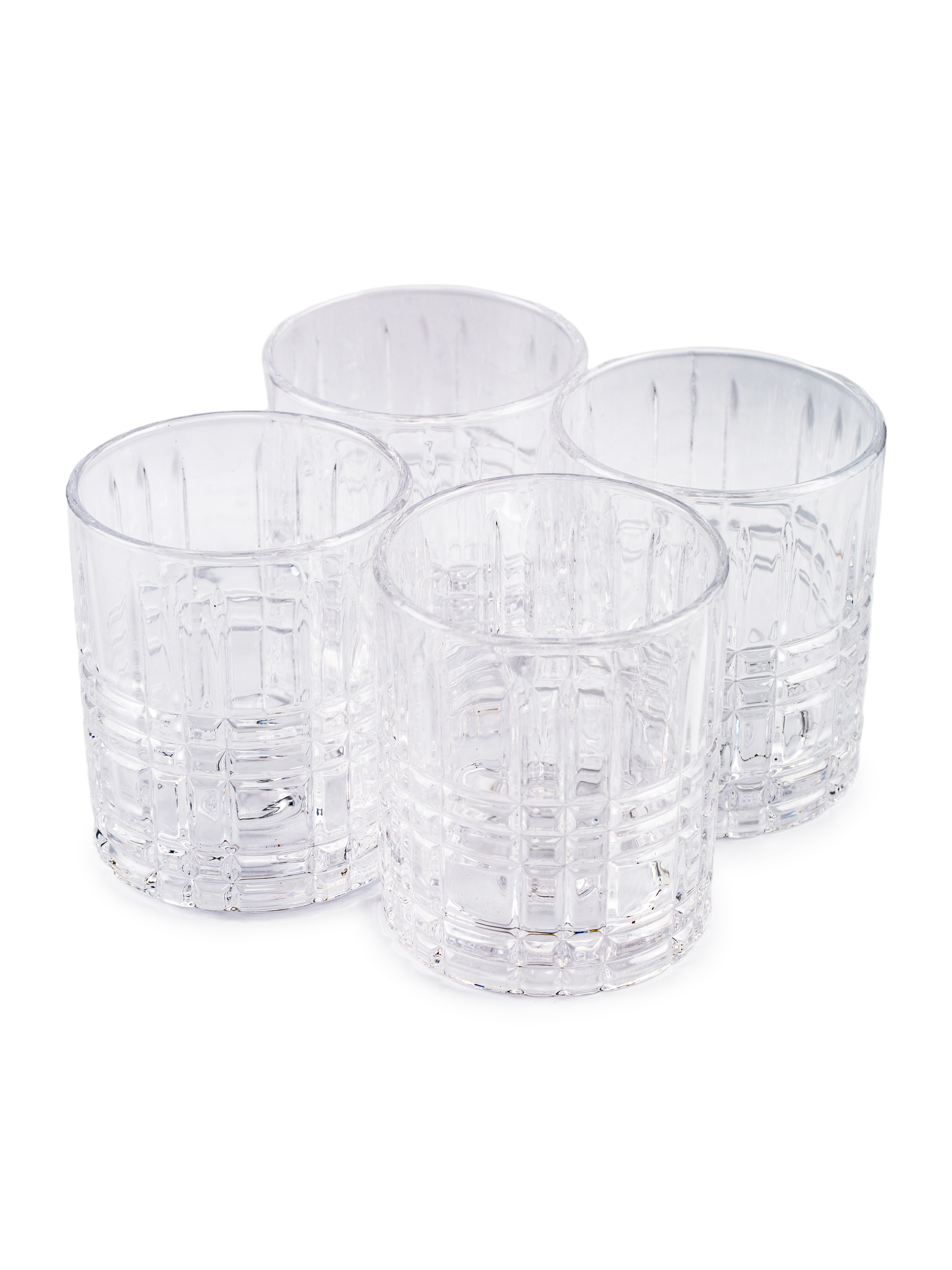 Изображение товара Набор из 4-х крутящихся стеклянных стаканов для виски Glasserie Spin N'SWIRL 285мл цвет прозрачный