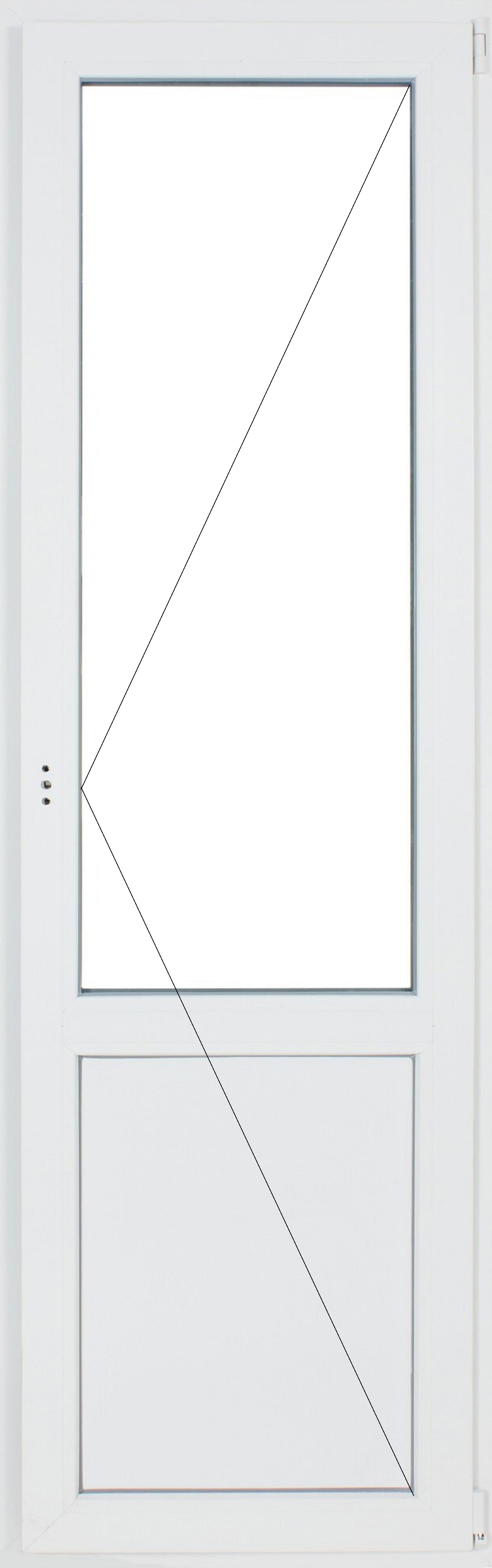 Изображение товара Балконная дверь ПВХ Deceuninck одностворчатая правая поворотная 2130x700 мм (ВхШ) двухкамерный стеклопакет белый