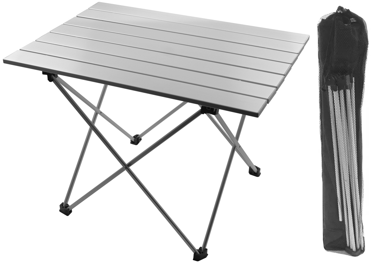 Изображение товара Нераздвижной садовый стол складной Kitoki М7759515 40 см x 68 см x 45.8 см алюминий серый/серебристый