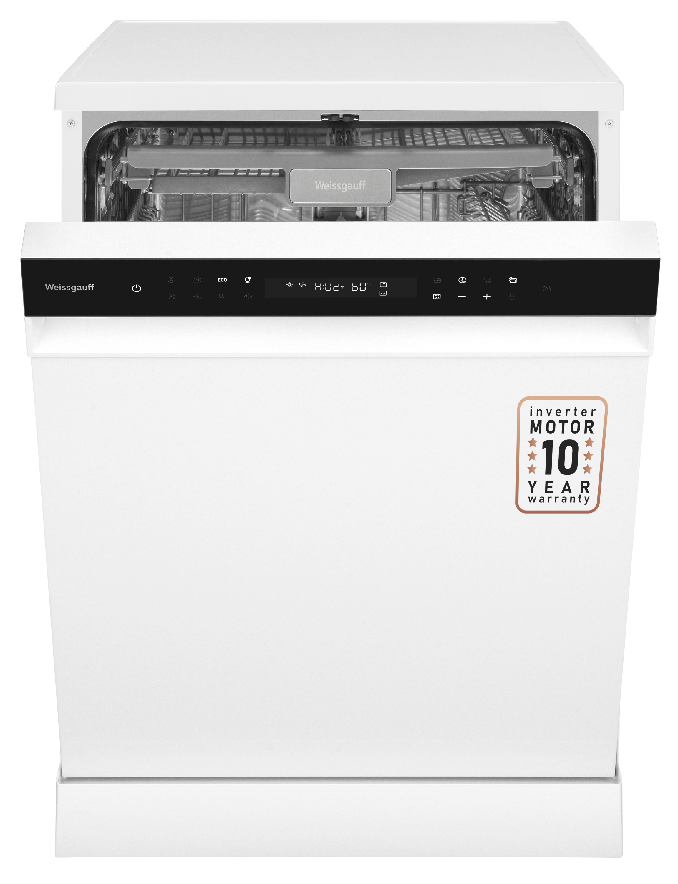 Изображение товара Посудомоечная машина Weissgauff dw 6038 inverter touch 59.8 см 9 программ цвет белый