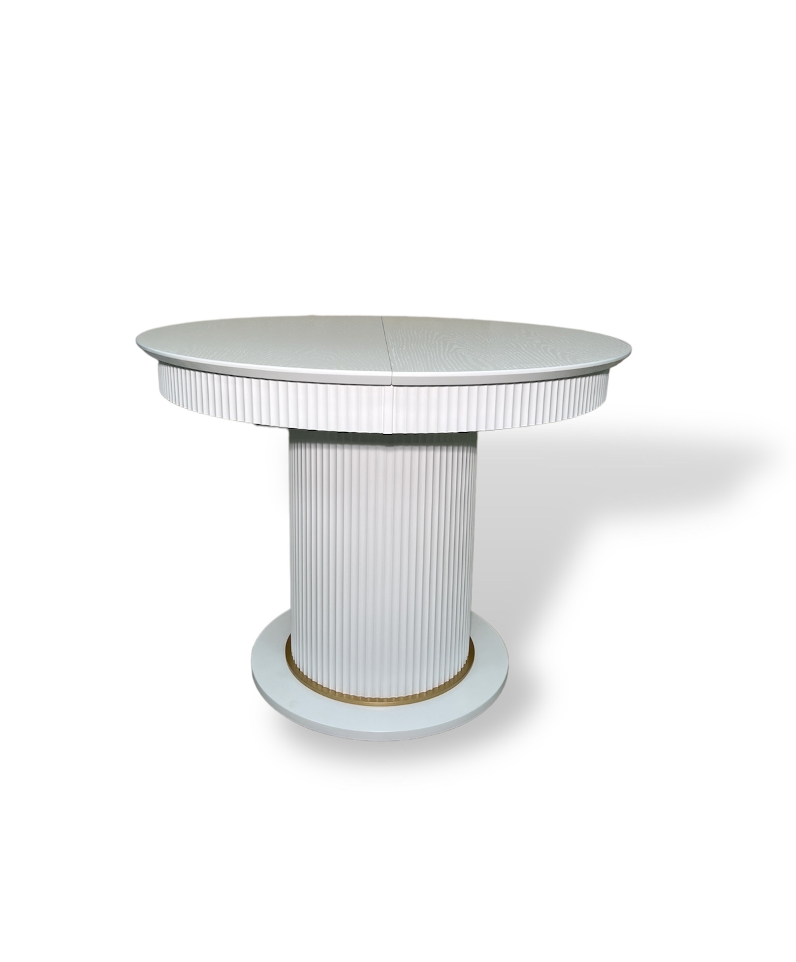 Изображение товара Круглый раскладной кухонный стол Лотос 100x100 см из МДФ белый Россия