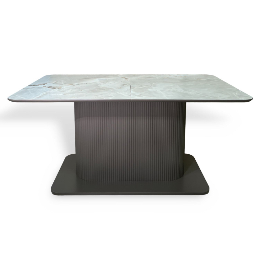 Изображение товара Обеденный раздвижной стол Пирамида 26 Etra 160 217 см бежевый серый