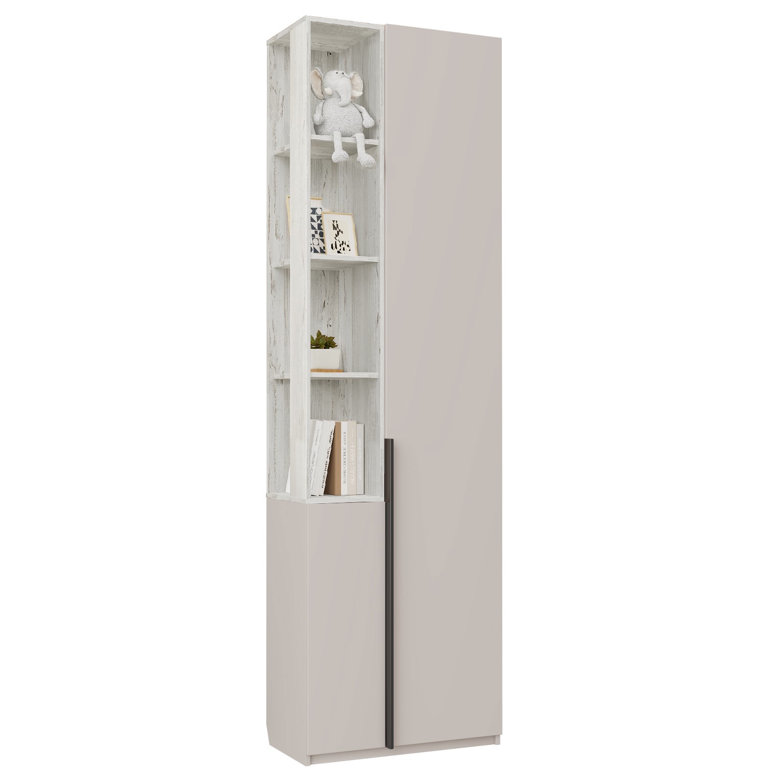 Изображение товара Шкаф-пенал правый ГК Аквилон серия Чарли 65.1x220.5x35 см с полками и современным дизайном