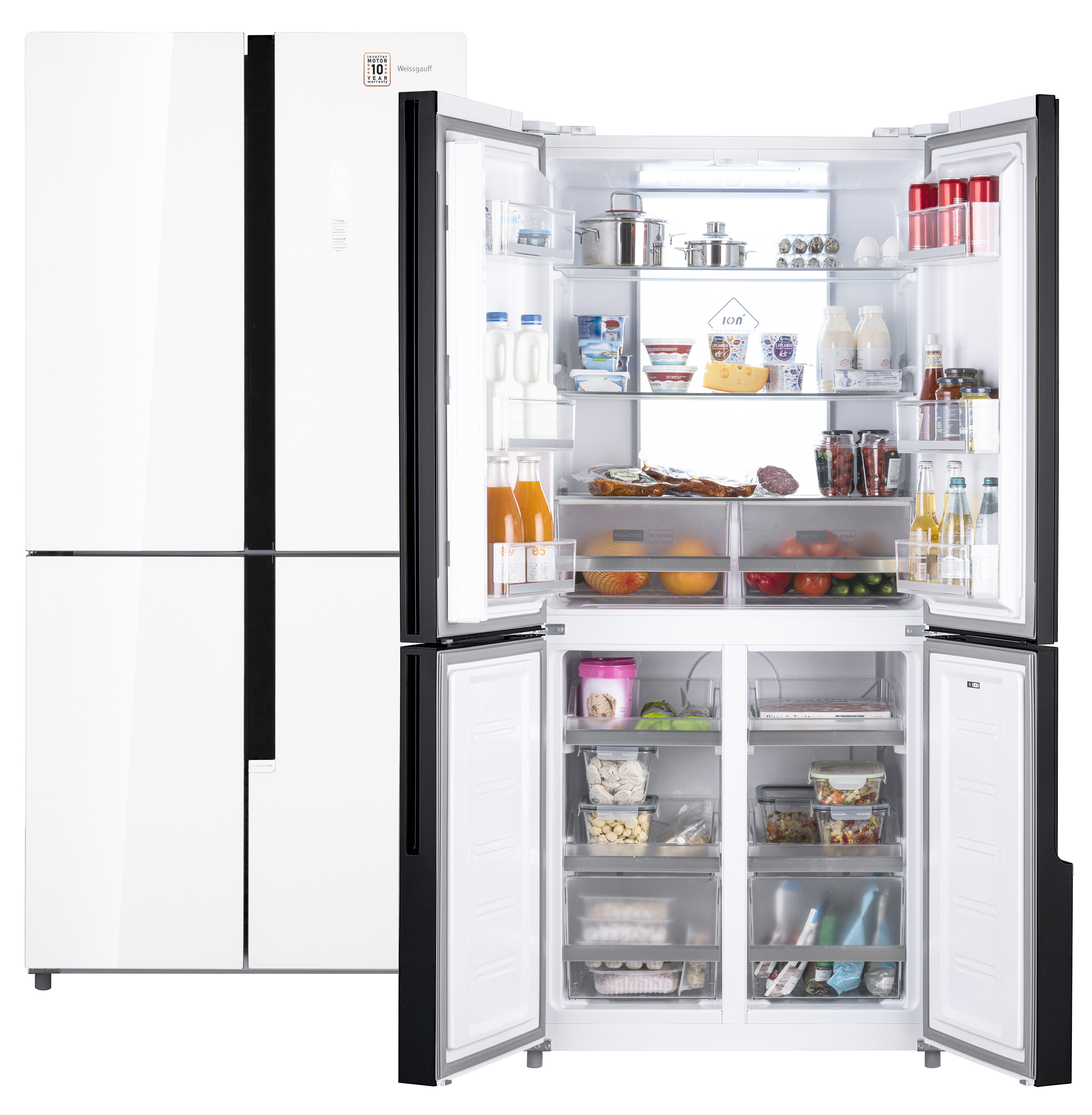 Изображение товара Отдельностоящий холодильник Weissgauff WCD 450 WG NoFrost Inverter 83x183.4 см белый