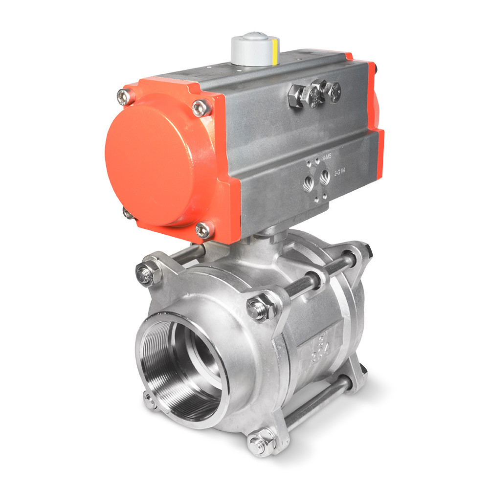 Изображение товара Кран шаровой полнопроходной прямой Dn.ru D160-09640 50x50 мм PN63 нержавеющая сталь ручка плоская