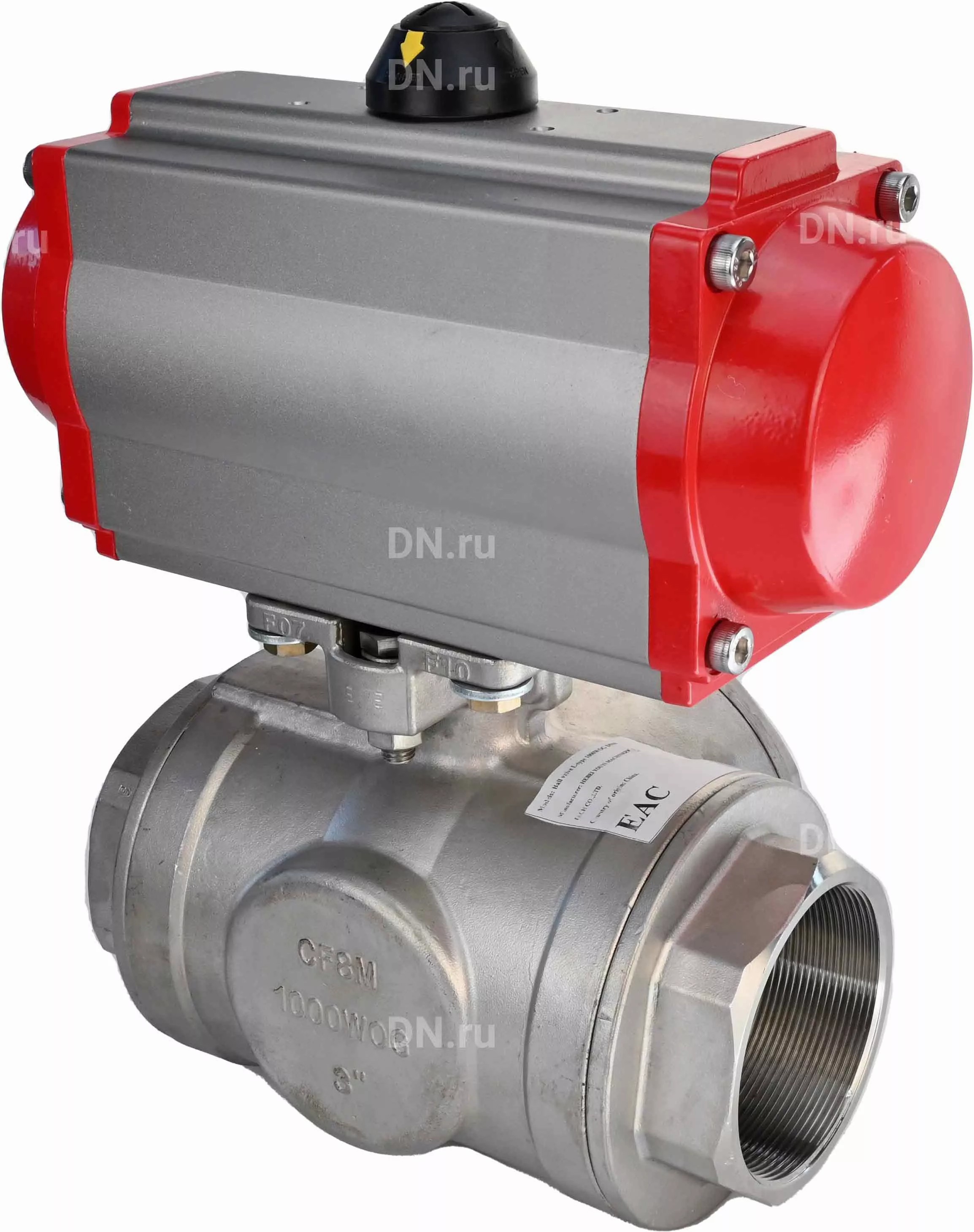 Изображение товара Кран шаровой прямой Dn.ru D160-08114 DN65 PN63 2 1/2" НР нержавеющая сталь ручка плоская