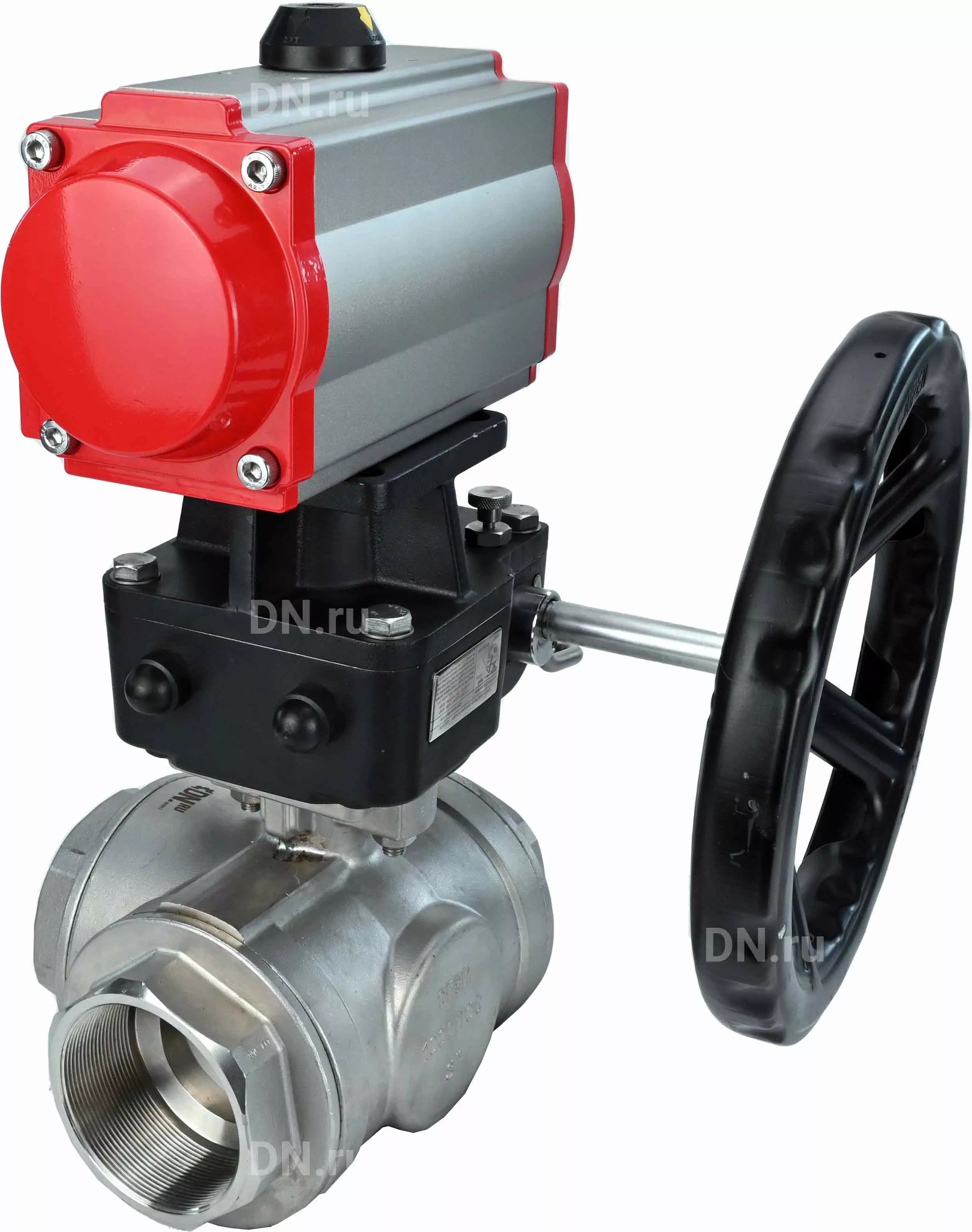 Изображение товара Кран шаровой прямой Dn.ru D160-08312 DN40 PN63 1 1/2" НР нержавеющая сталь ручка плоская