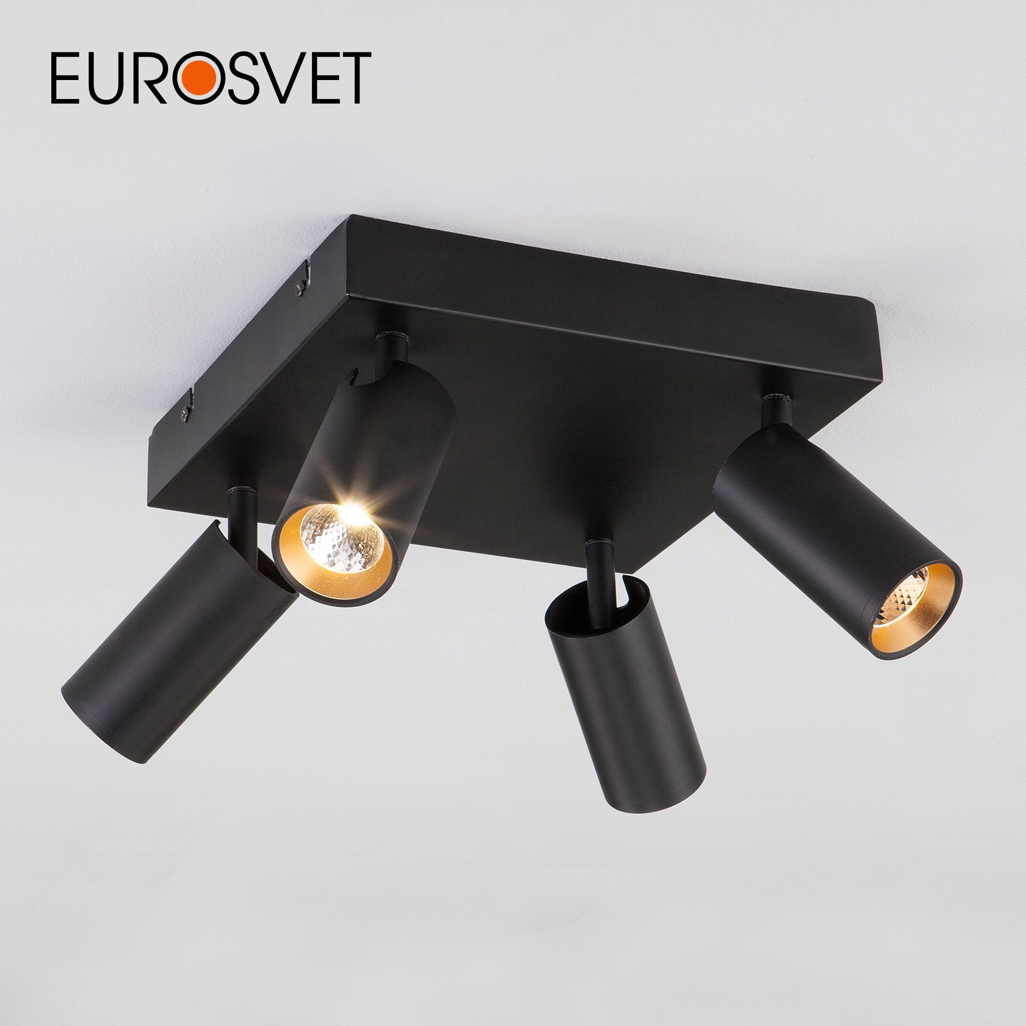 Изображение товара Светильник потолочный светодиодный EUROSVET 20066/4 LED Fleur 00000085110 10 м² нейтральный белый свет цвет черный