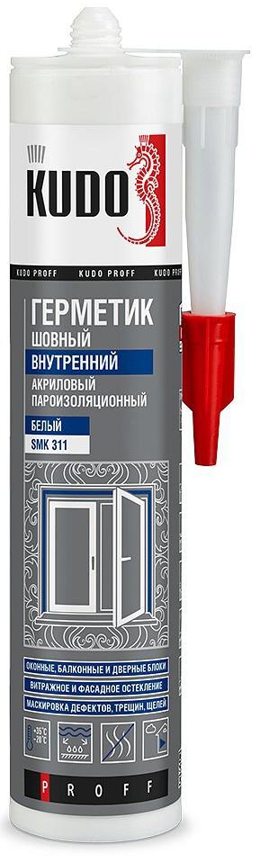 Изображение товара Герметик акриловый Kudo пароизоляционный шовный внутренний белый 280 мл Изображение товара Герметик акриловый Kudo пароизоляционный шовный внутренний белый 280 мл
