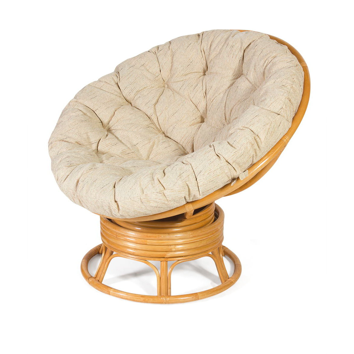 Изображение товара Кресло-качалка с подушкой Папасан ротанг 100х100х96 см цвет желтый