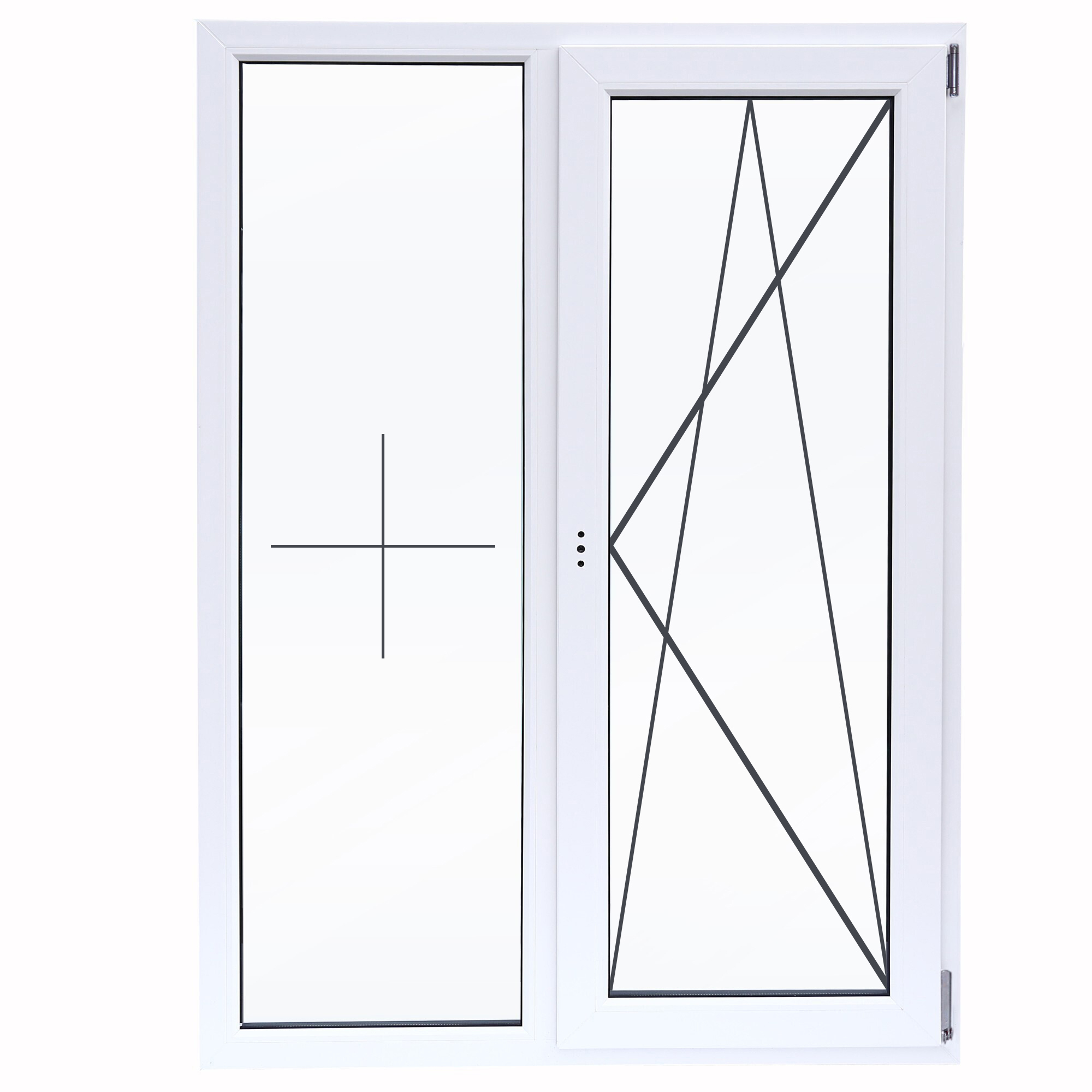 Изображение товара VEKA двустворчатое окно 120x100 ПВХ Белый/Антрацит