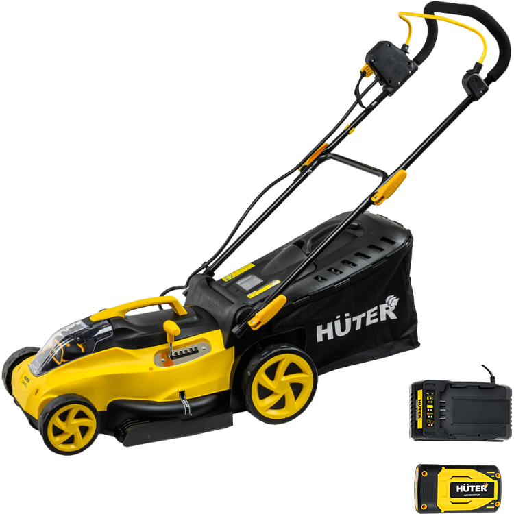 Изображение товара Газонокосилка аккумуляторная бесщеточная Huter CLM-40 LI 40 В 37 см 1x4 Ач АКБ и ЗУ входит в комплект