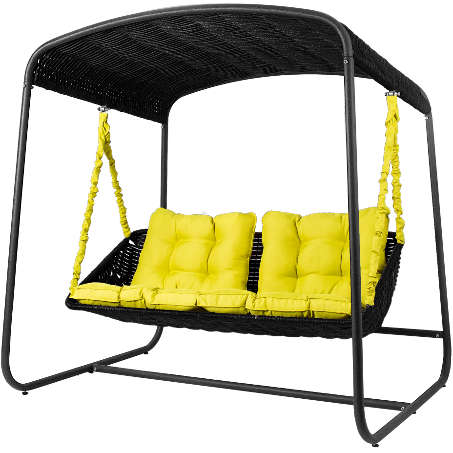 Изображение товара Садовые качели Deckwood на 3 места с крышей и подушками