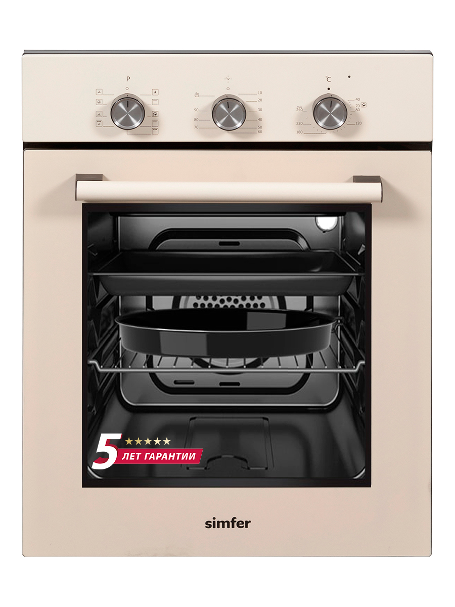 Электрический духовой шкаф Simfer B4er19070 45x59.5x56 см цвет бежевый ...