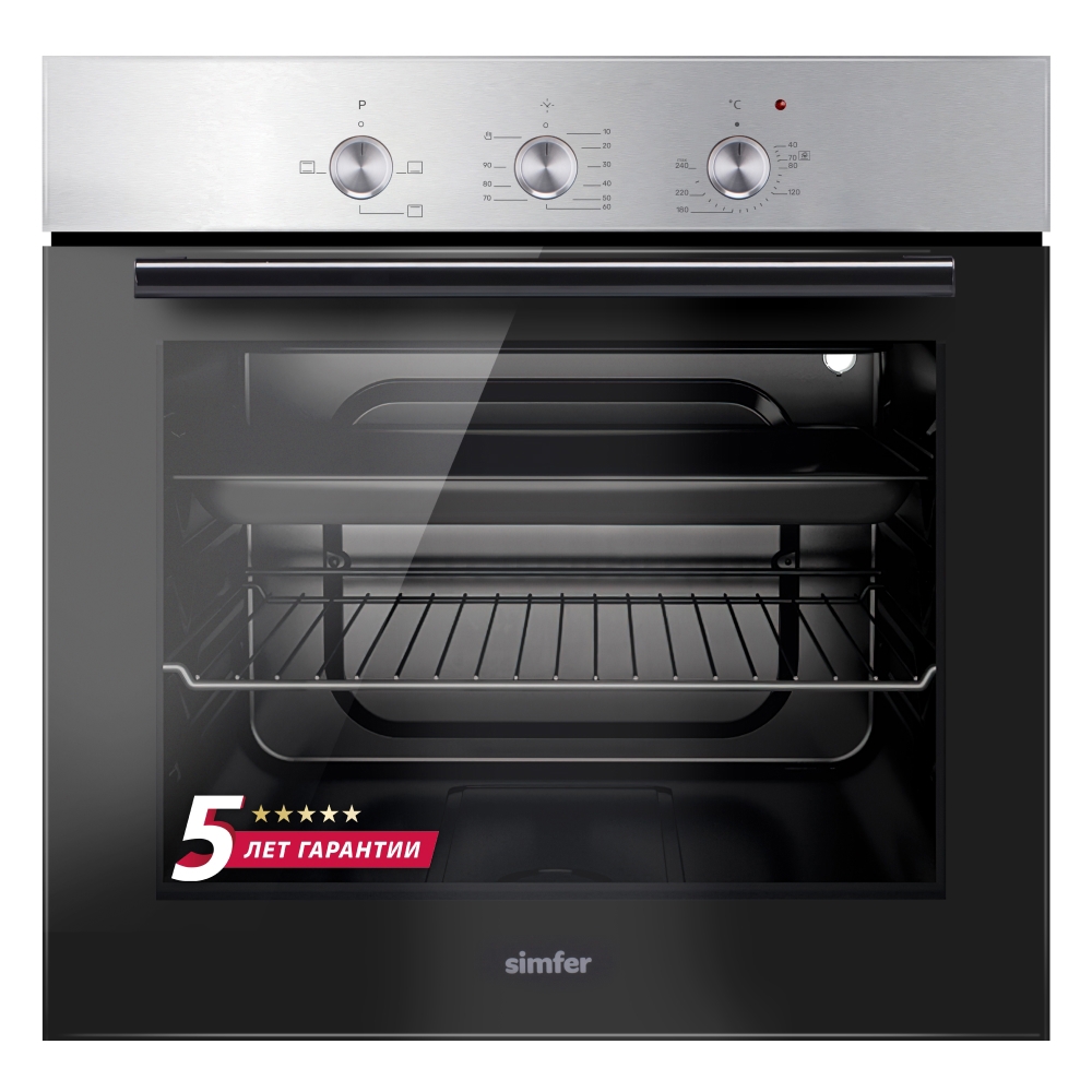 Изображение товара Электрический встраиваемый духовой шкаф SIMFER B6EM14011 58л серый