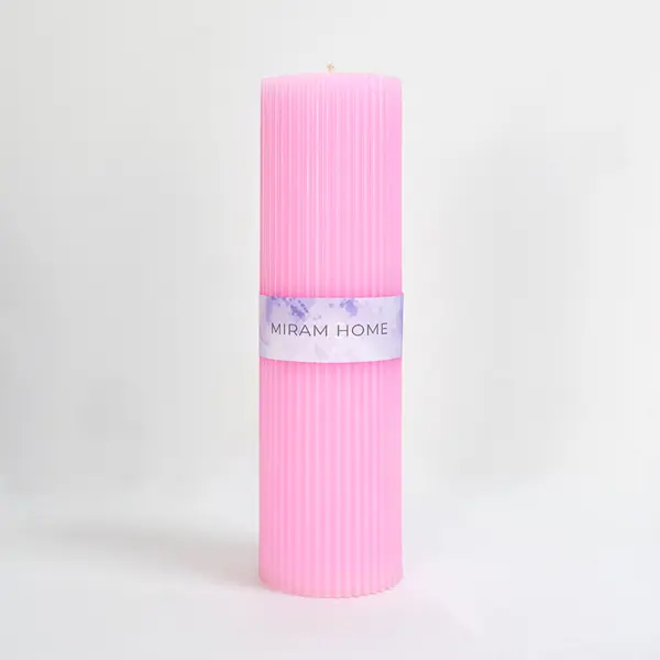 Тип продукта: Свеча-столбик, Цветовая палитра: Розовый, Цвет: Розовый, Основной материал: Парафин, Тип упаковки: Термоусадочная упаковка, Материал  ...