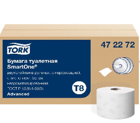 Изображение товара Туалетная бумага Tork Advanced 2-х слойная 207 м Изображение товара Туалетная бумага Tork Advanced 2-х слойная 207 м