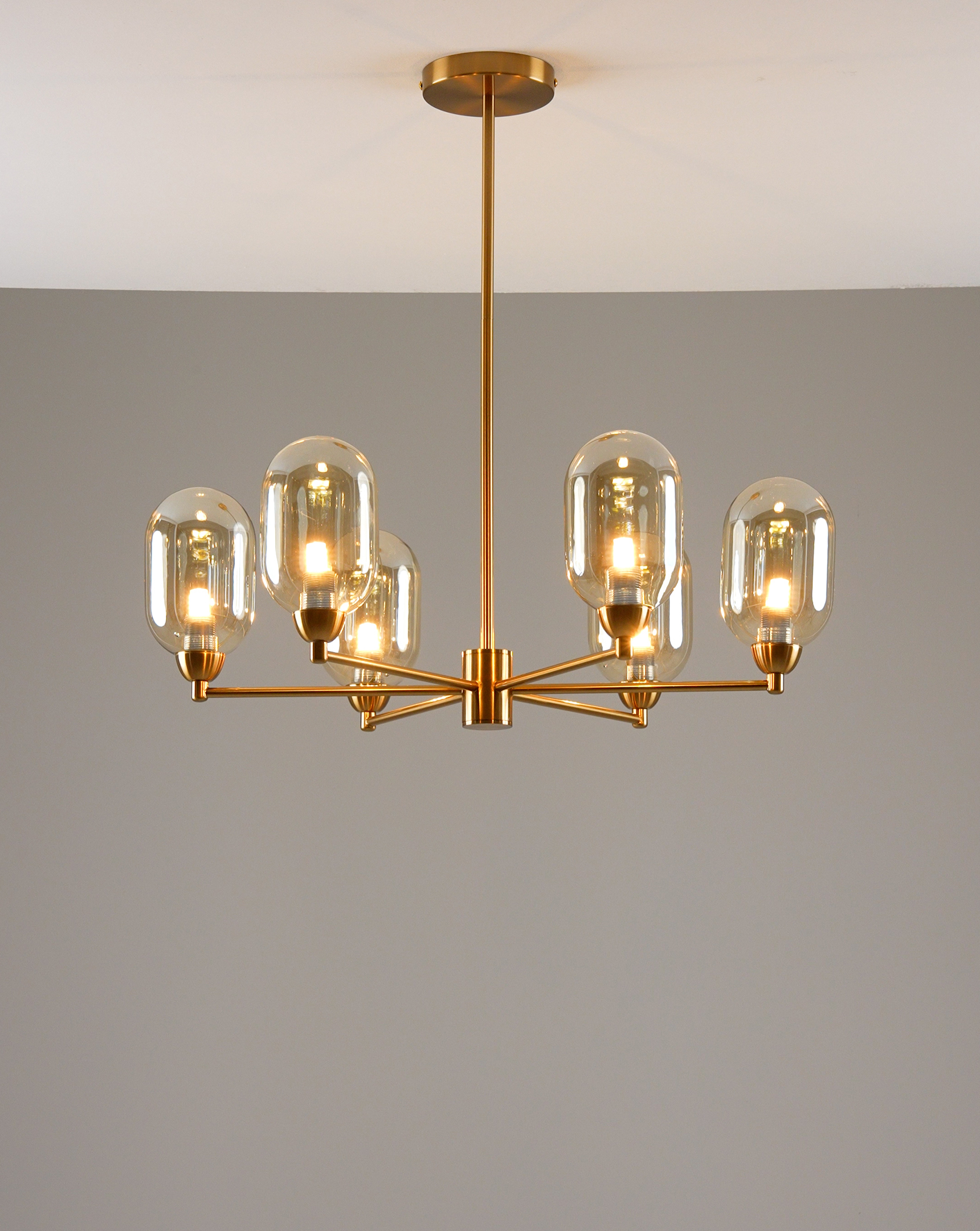 Изображение товара Подвесная светодиодная люстра Moderli Zhongshan Gracy 8 м² золотой стиль модерн