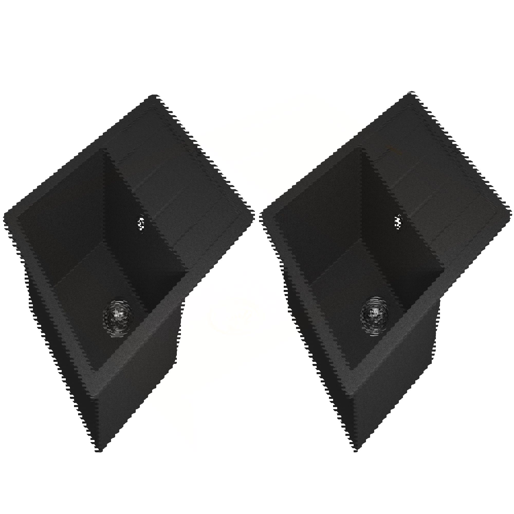 Изображение товара Врезная кухонная мойка Uperwood Quartz UPD-03 51x65 см черный матовый