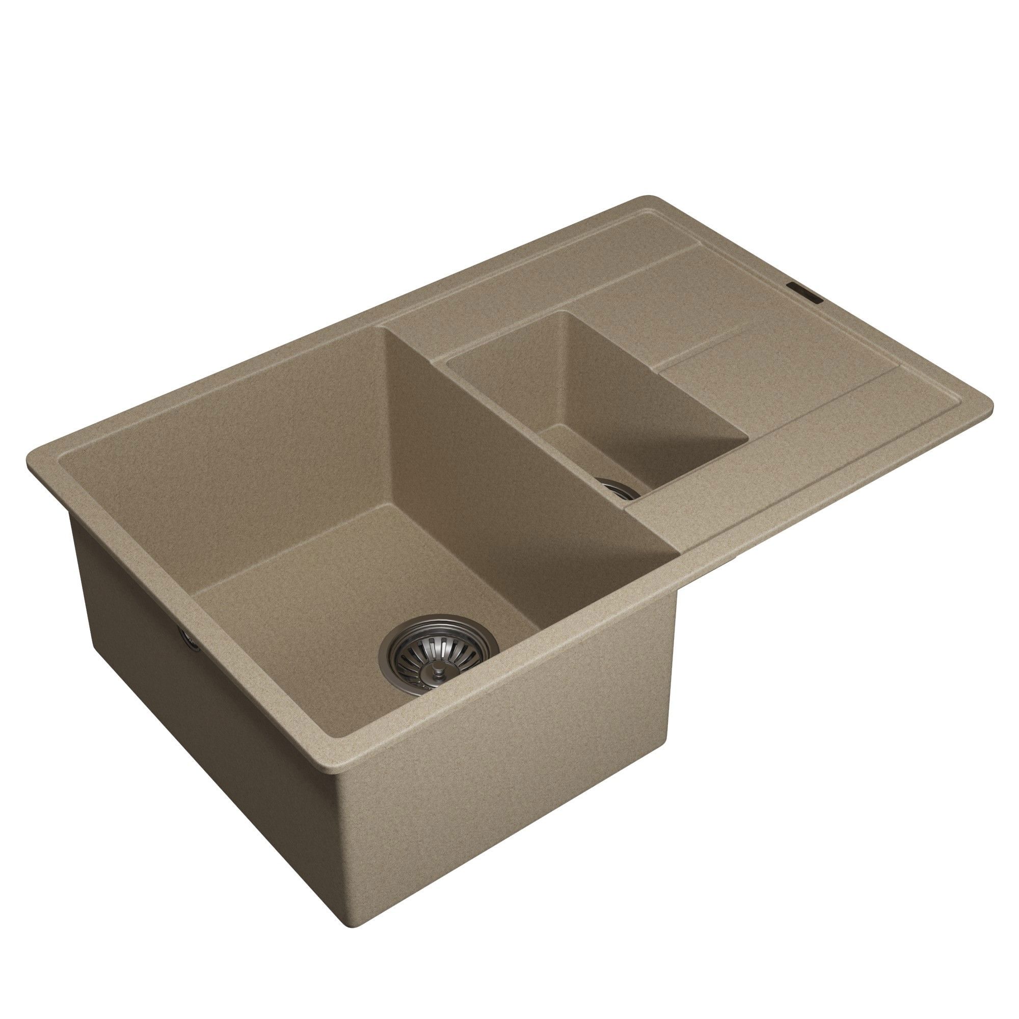 Изображение товара Мойка для кухни врезная Uperwood Quartz UPD-05 51x78 см глубина чаши 20 см кварцевый песок цвет бежевый