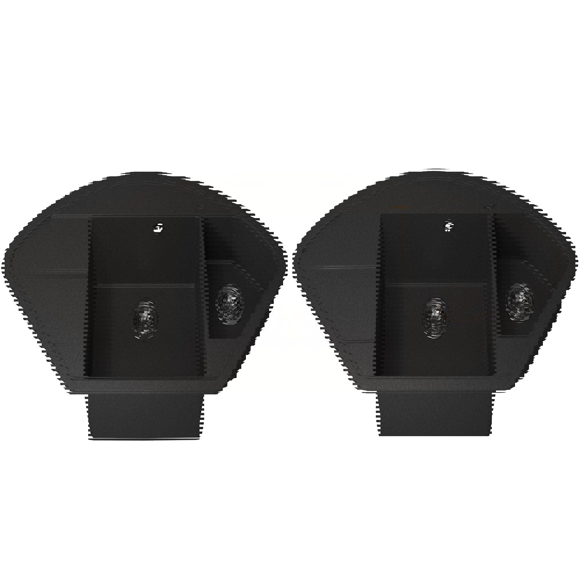 Изображение товара Угловая кварцевая мойка для кухни UPD-06 51x100.6 см черный матовый