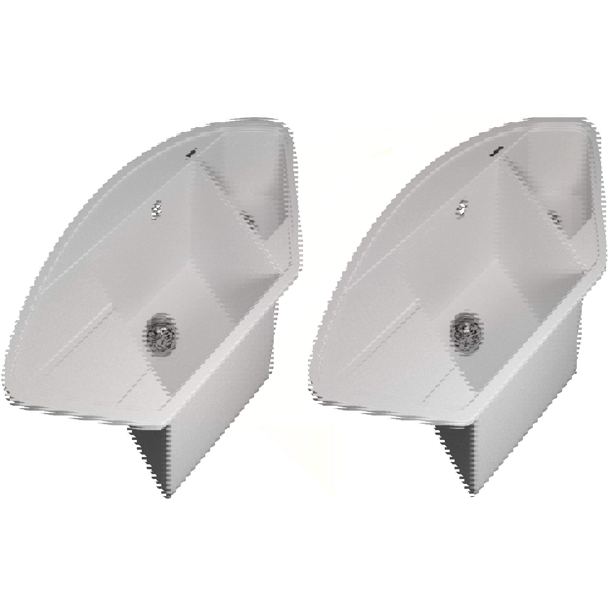 Изображение товара Угловая кухонная мойка из кварцевого композита UPD-06 51x100.6 см белая матовая