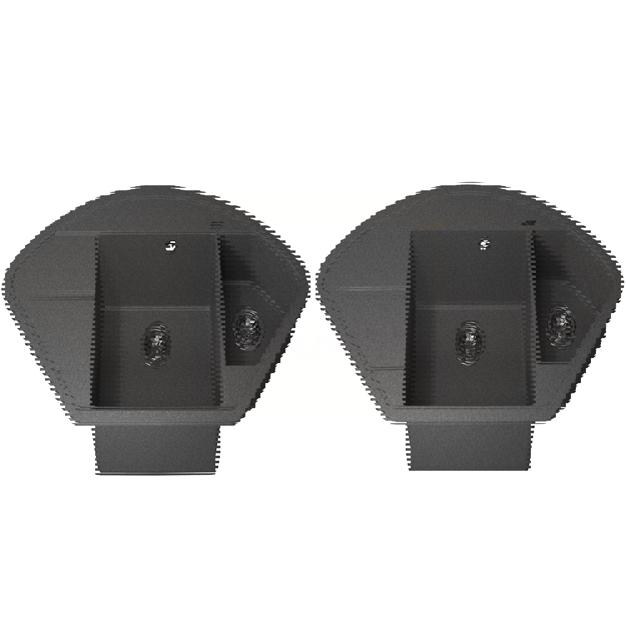 Изображение товара Угловая мойка для кухни из кварцевого композита Uperwood UPD-06 51x100.6 см серый