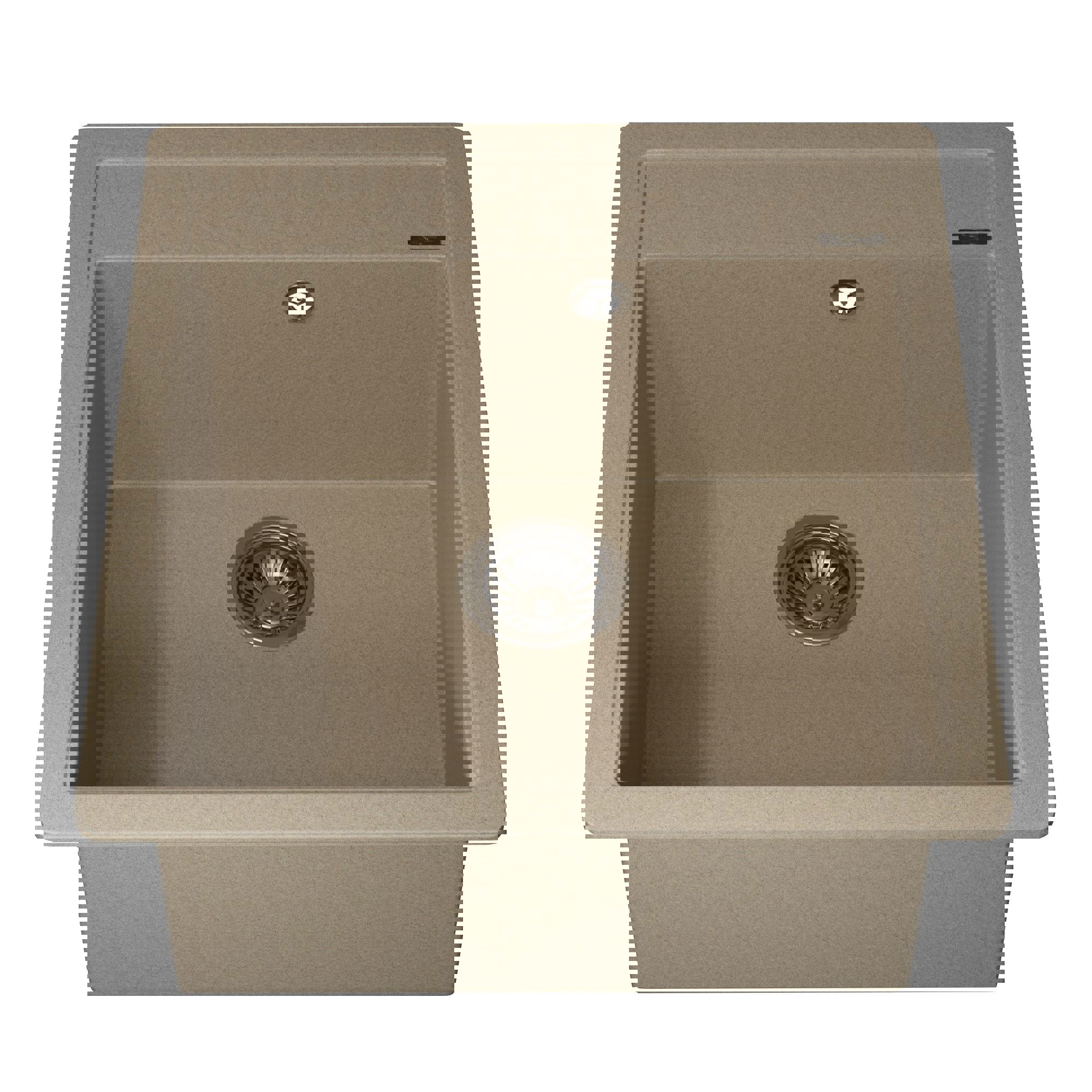 Изображение товара Врезная кварцевая мояка для кухни UPD-07 51х46 см бежевый стильная и практичная