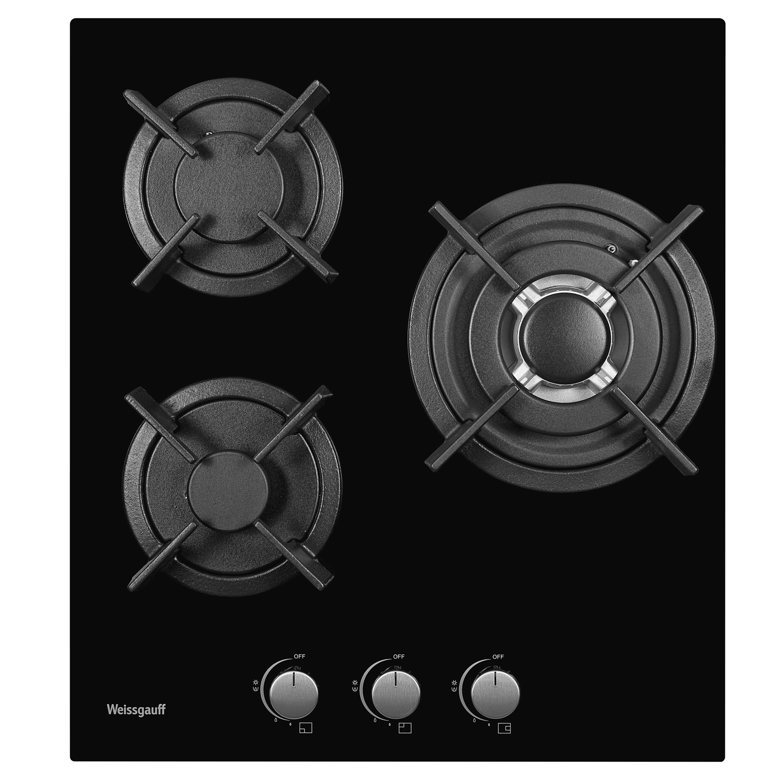 Изображение товара Газовая варочная панель Weissgauff HGG 451 BGh 45 см с 3 конфорками