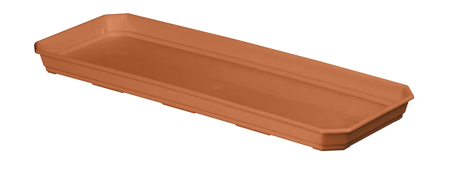 Поддон для балконного ящика Idi Land 40 см, 37x14x2.4 см, пластик терракотовый