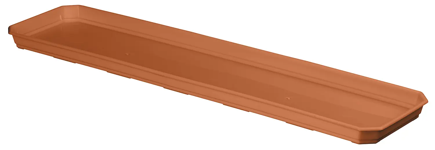 Поддон для балконного ящика Idi Land 13.8x2.4x56.8 см пластик терракотовый
