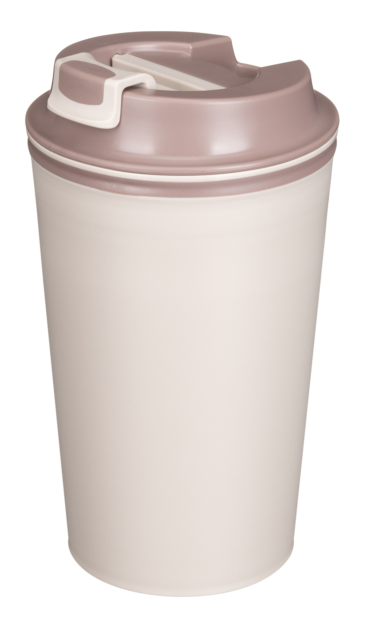 Изображение товара Термостакан 350 мл из пластика с клапаном светло-бежевый