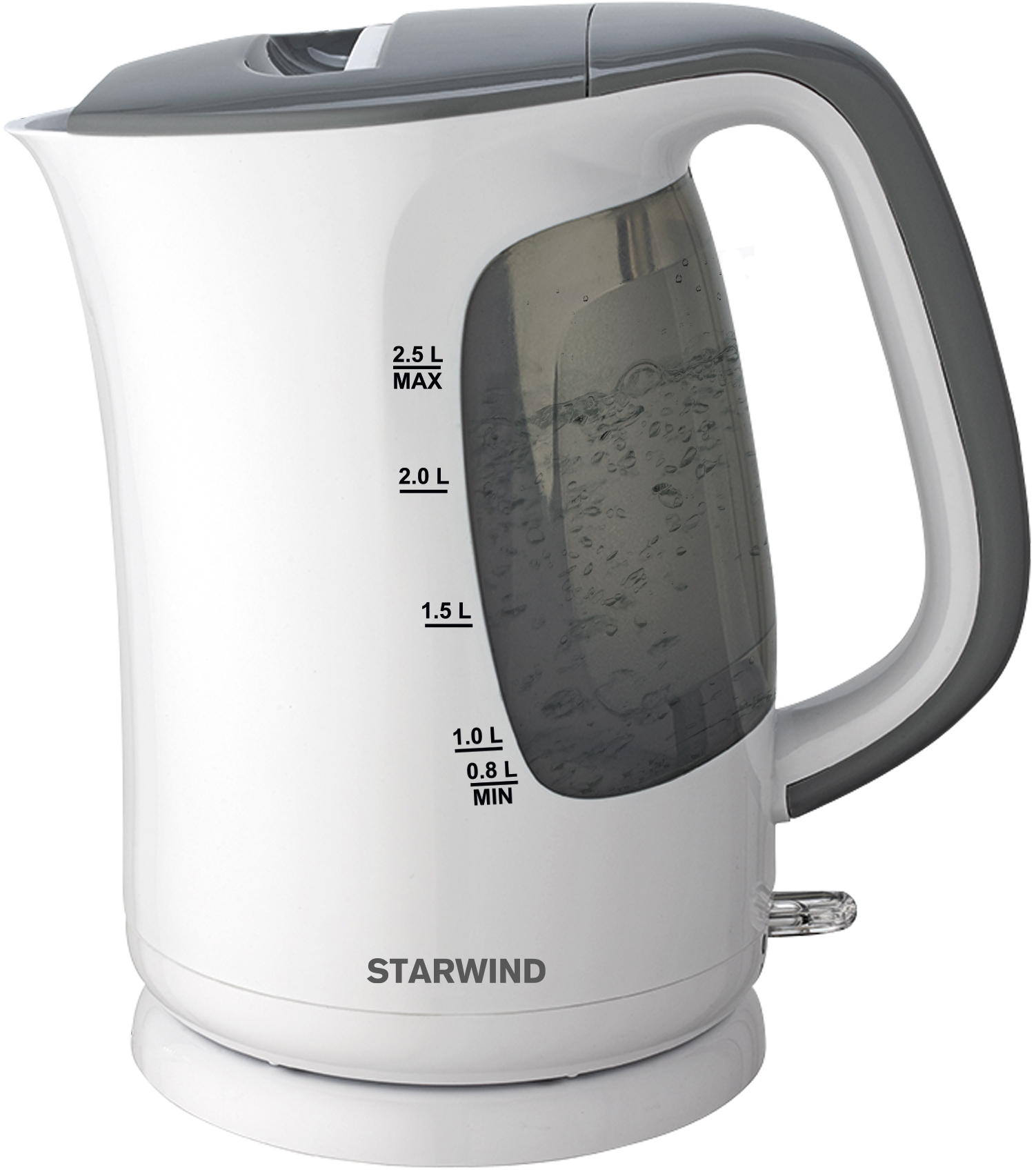 Изображение товара Электрический чайник Starwind SKG3025 2.5 л пластик цвет белый/серый
