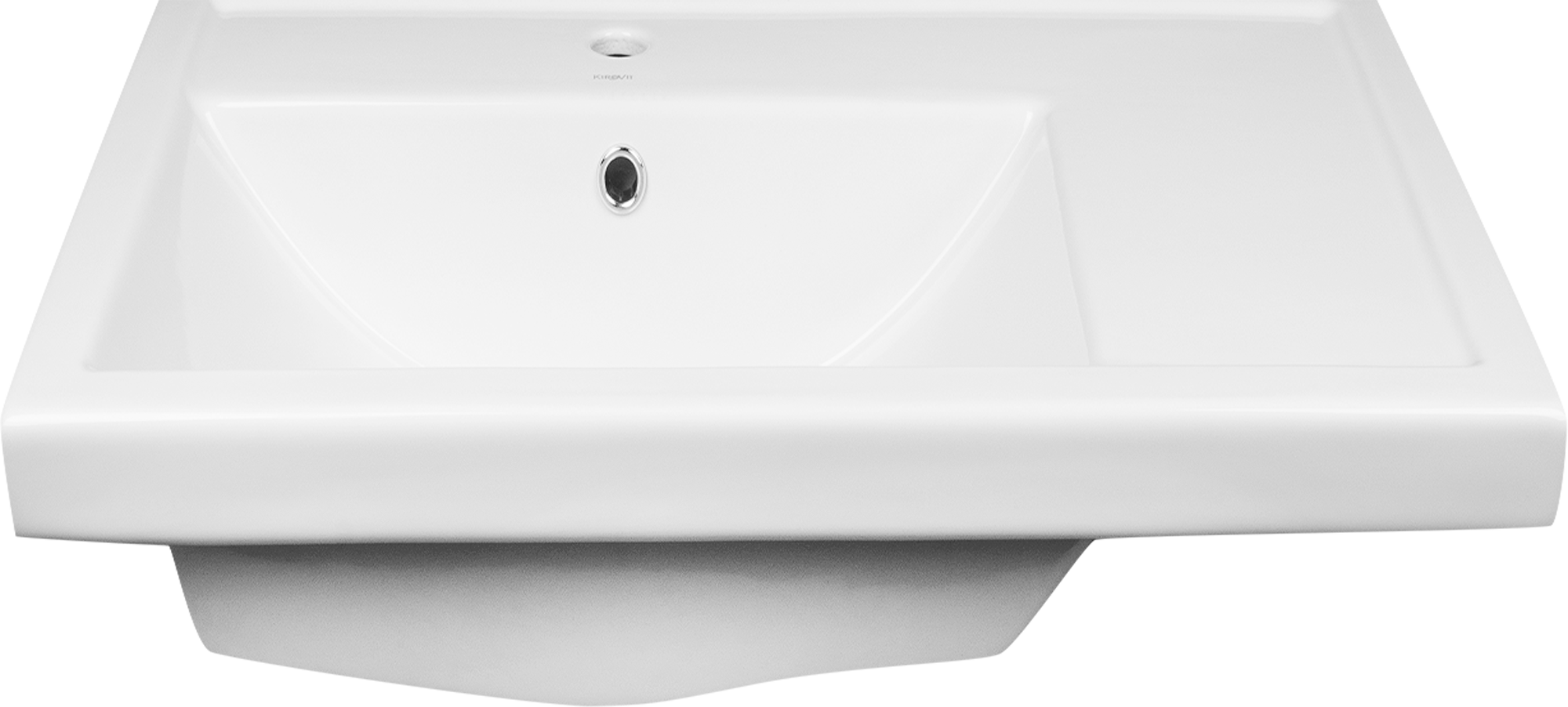 Изображение товара Раковина Фостер 80 см правая белая из фарфора для ванной комнаты