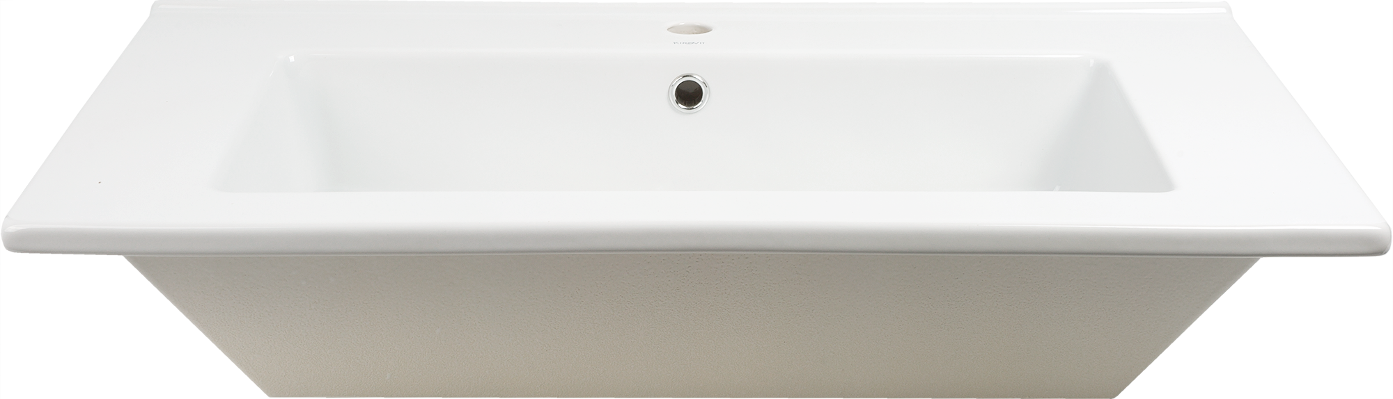 Изображение товара Раковина Kirovit Оскар 85 см из фаянса с переливом и глянцевой поверхностью