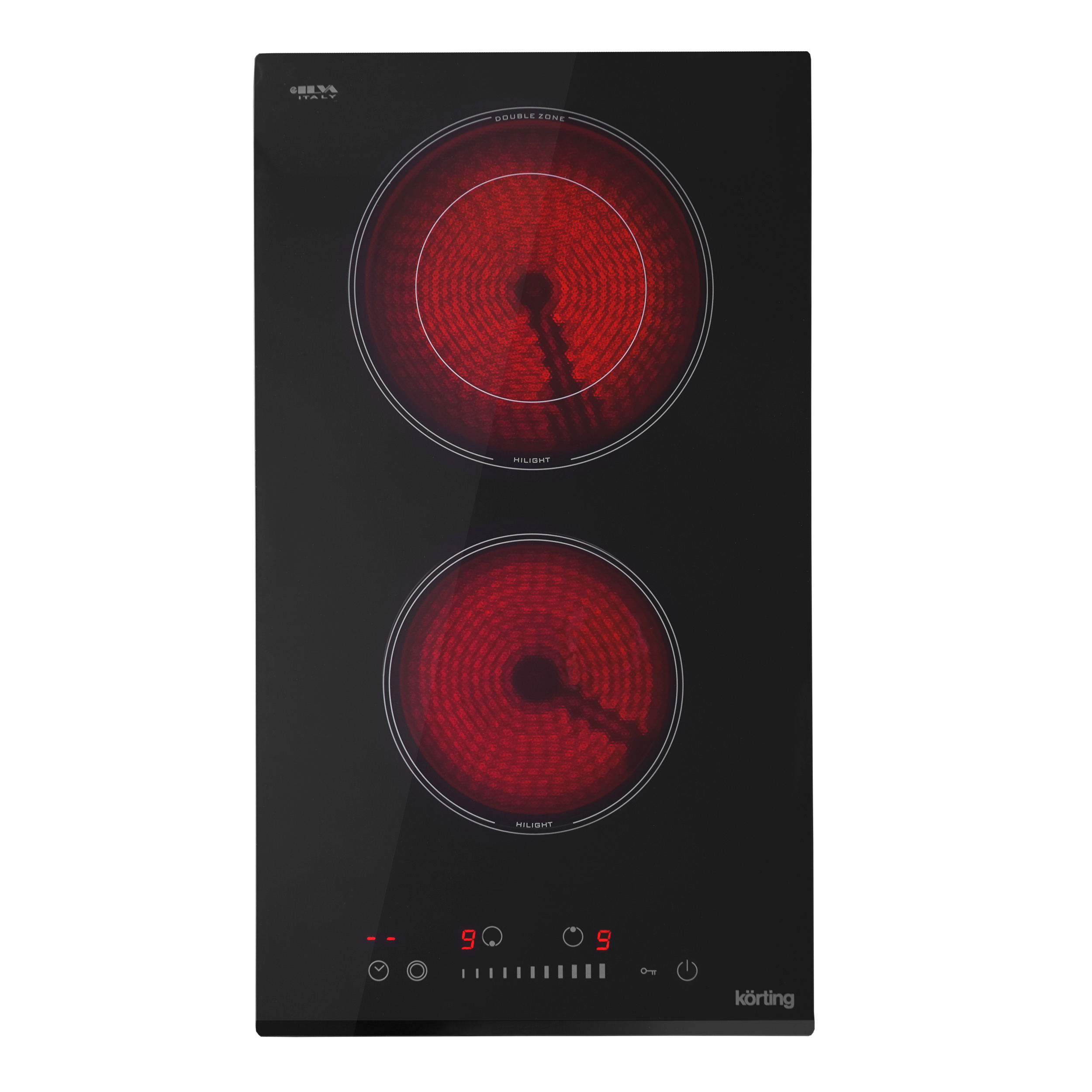Изображение товара Электрическая варочная панель Korting HK 32024 B 29 см с 2 конфорками и сенсорным управлением