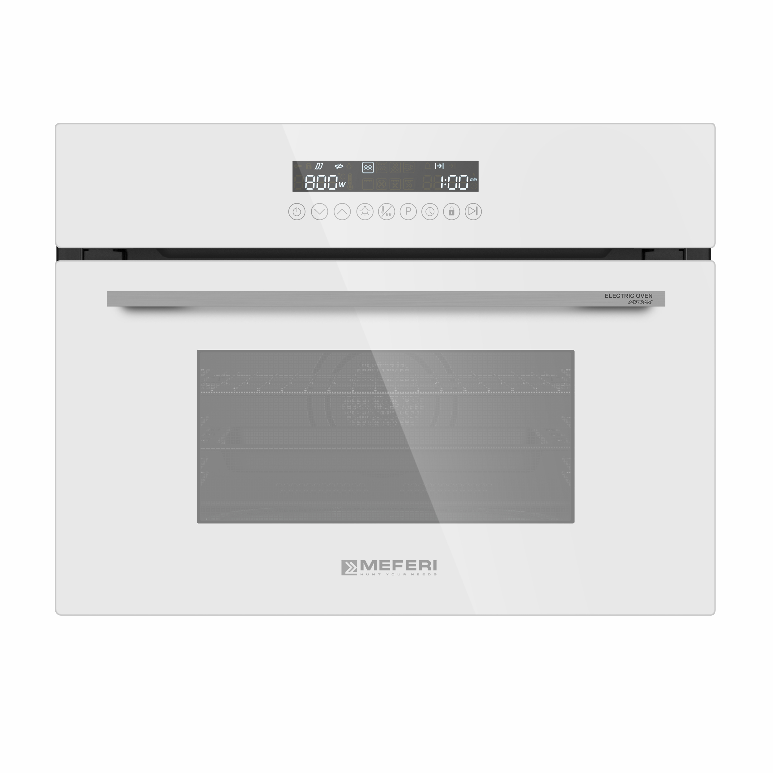 Изображение товара Электрический встраиваемый духовой шкаф Meferi Meo608wh Microwave 60x46x55 см цвет белый