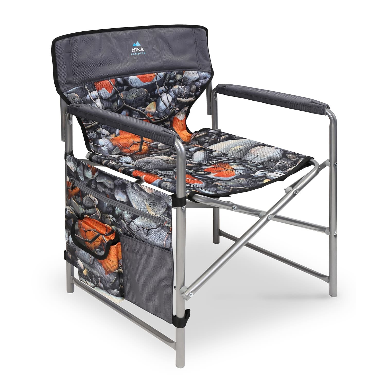 Изображение товара Кресло садовое складной Nika КС2-4 55 см х 49 см х 82 см металл серый/серебристый