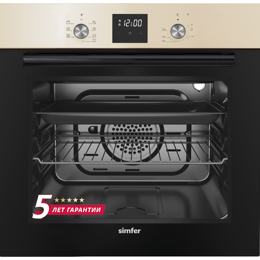 Изображение товара Электрический духовой шкаф 59.5x59.5x61 см SIMFER цвет бежевый/черный B6ER56070