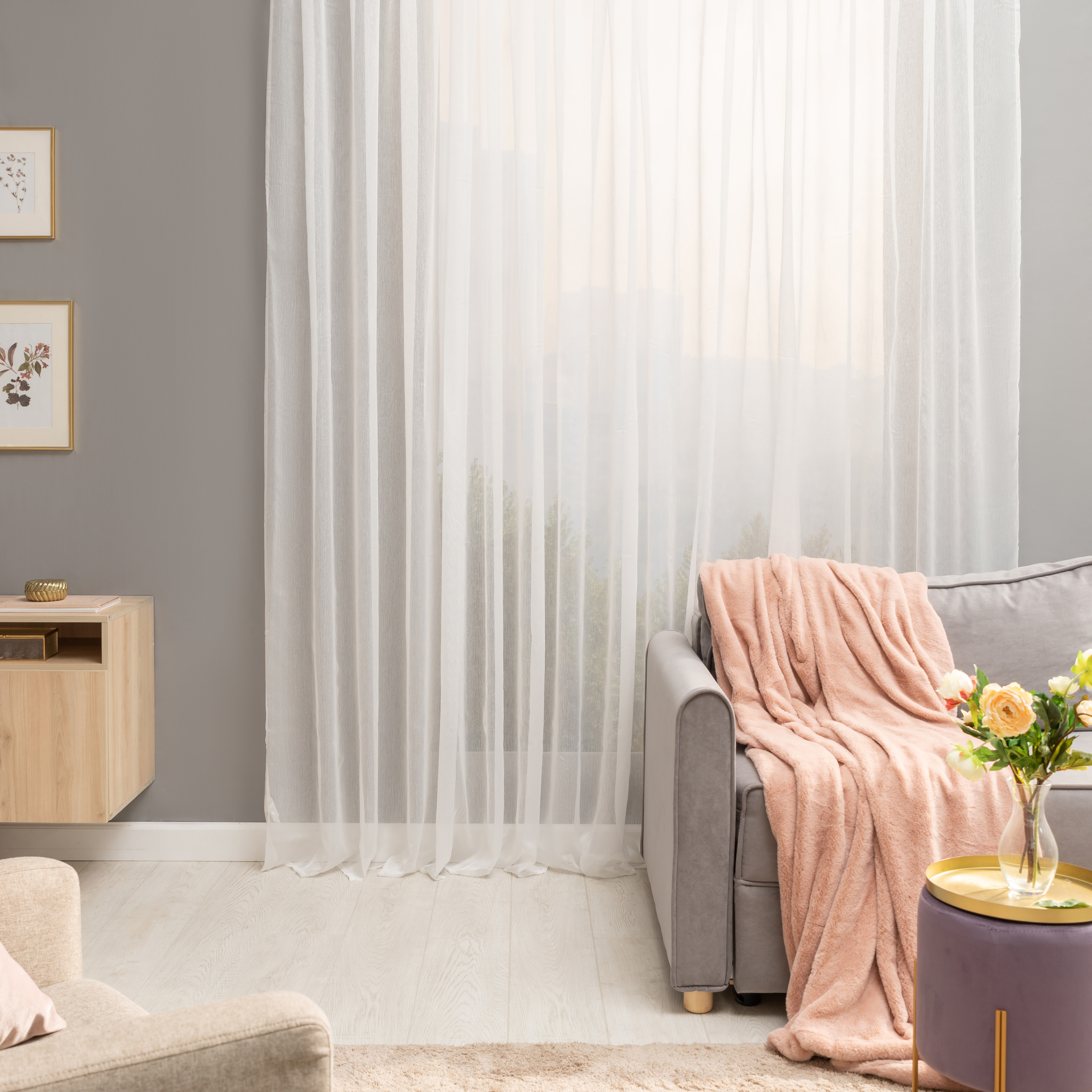 Изображение товара Тюль на ленте Inspire Softy 500x280 см белый неоклассика полиэстер