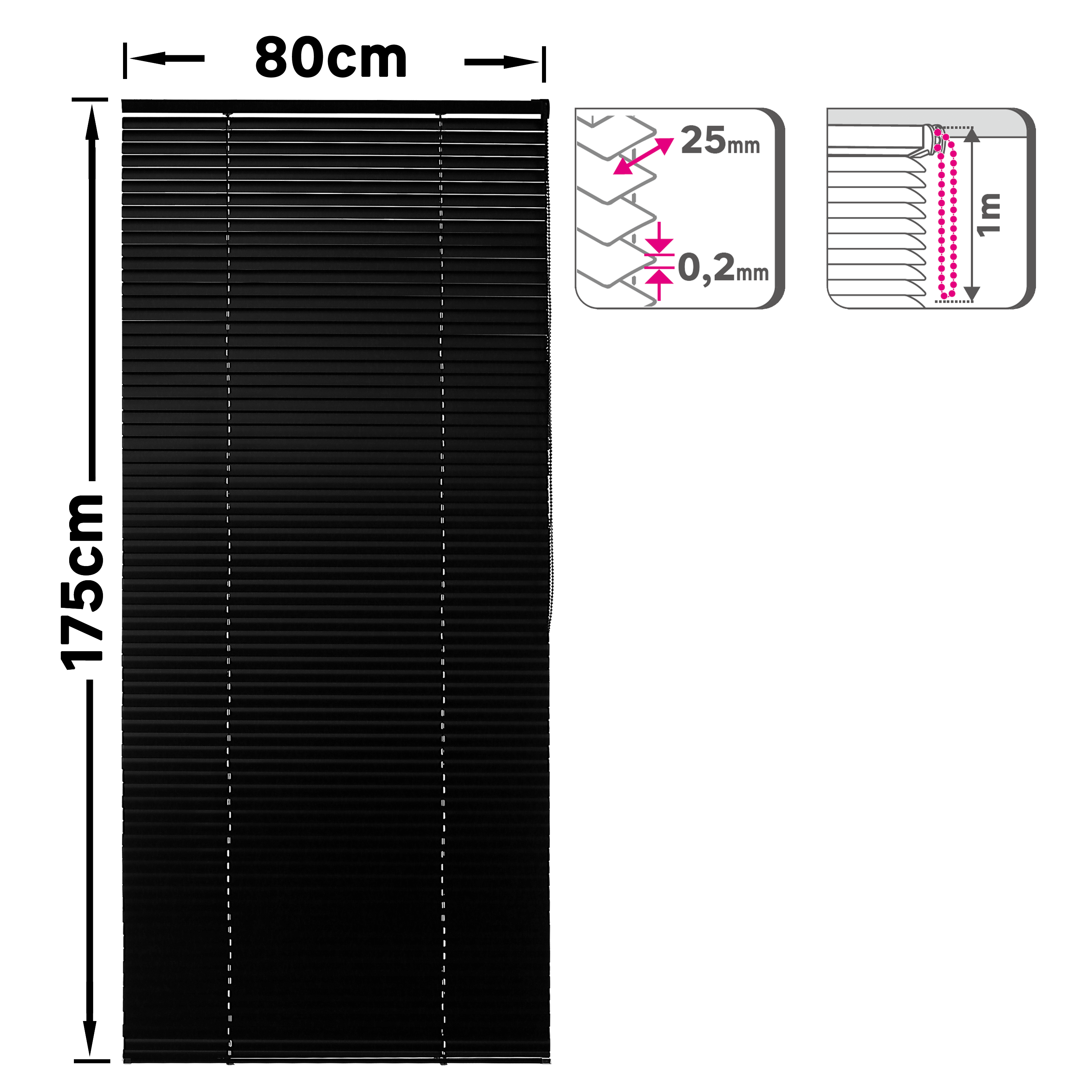 Жалюзи Inspire Epona 80x175 см алюминий цвет черный ️ купить по цене ...