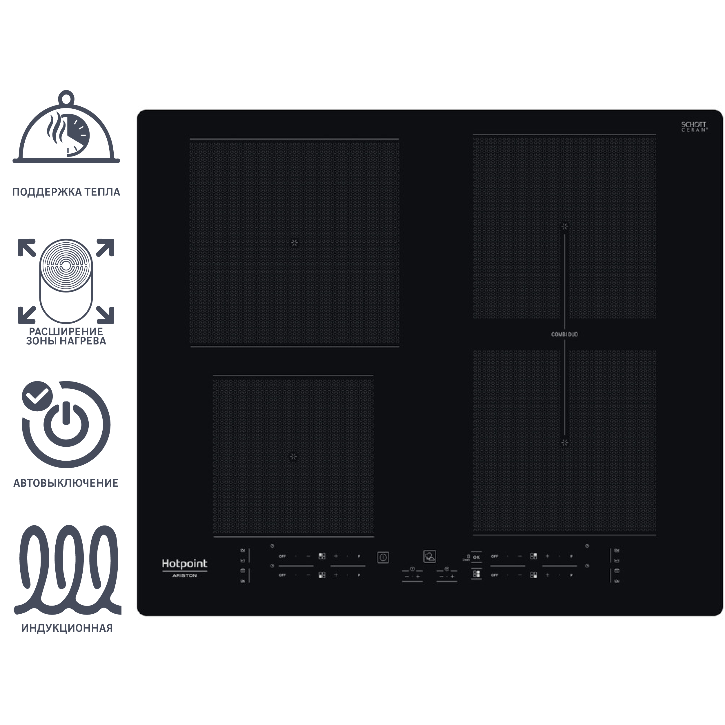 Изображение товара Индукционная варочная панель Hotpoint HB5560BNE 4 конфорки черная