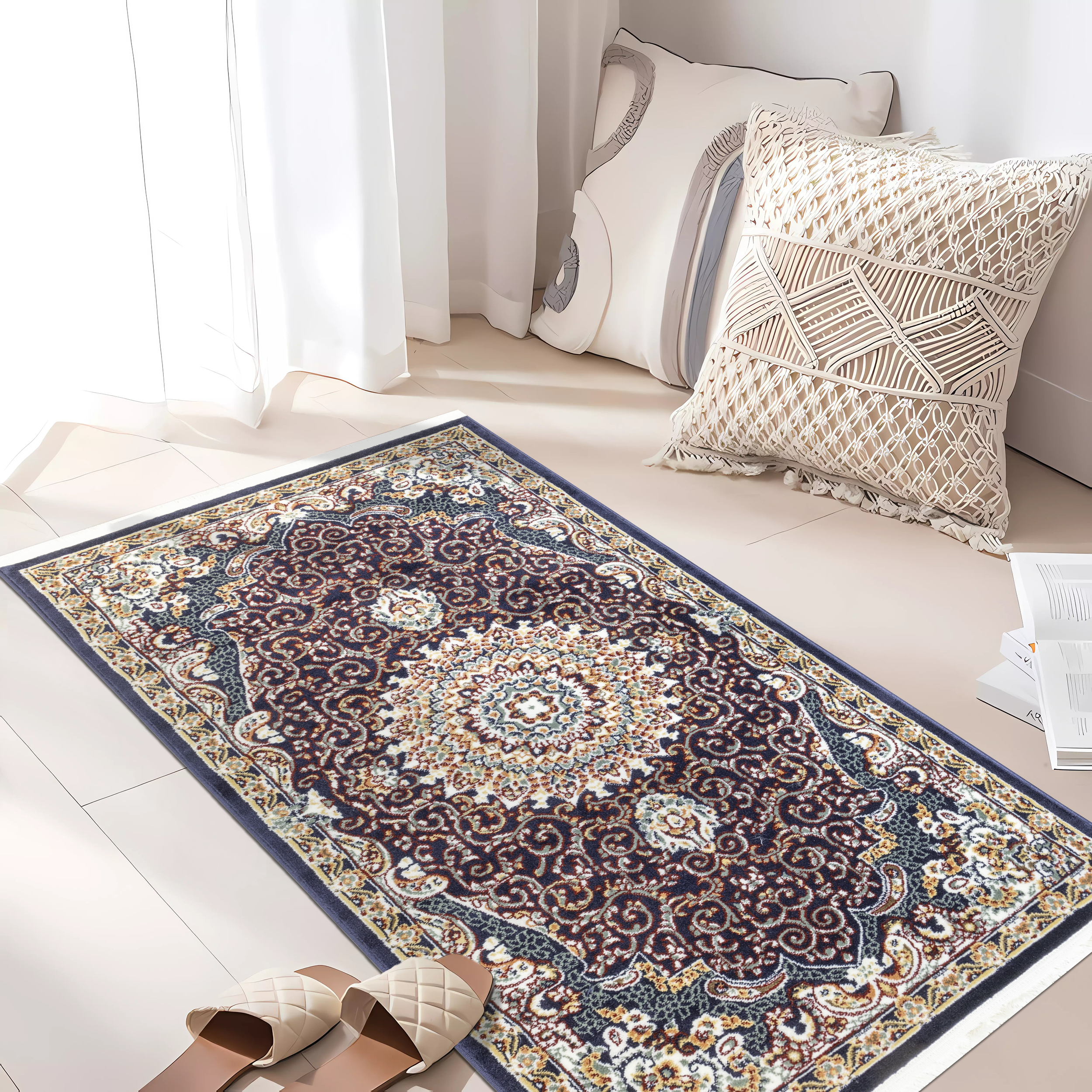 Изображение товара Ковер Анатолия 100x200 см полипропилен с абстрактным узором цвет синий