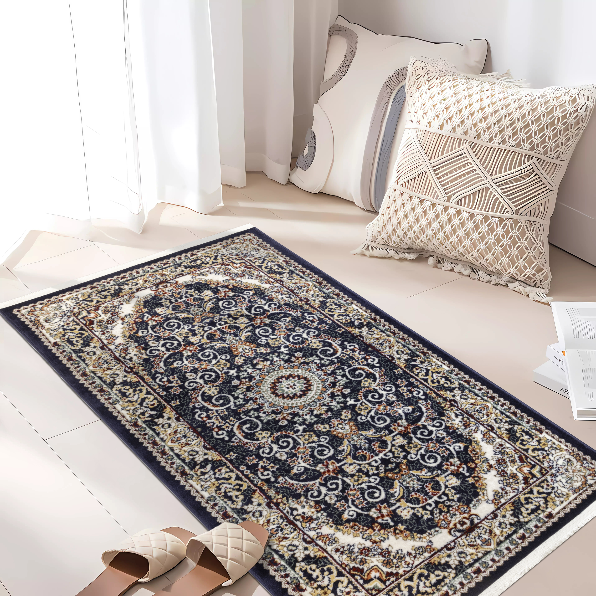 Изображение товара Ковер Анатолия 100x200 см полипропилен синий классический дизайн