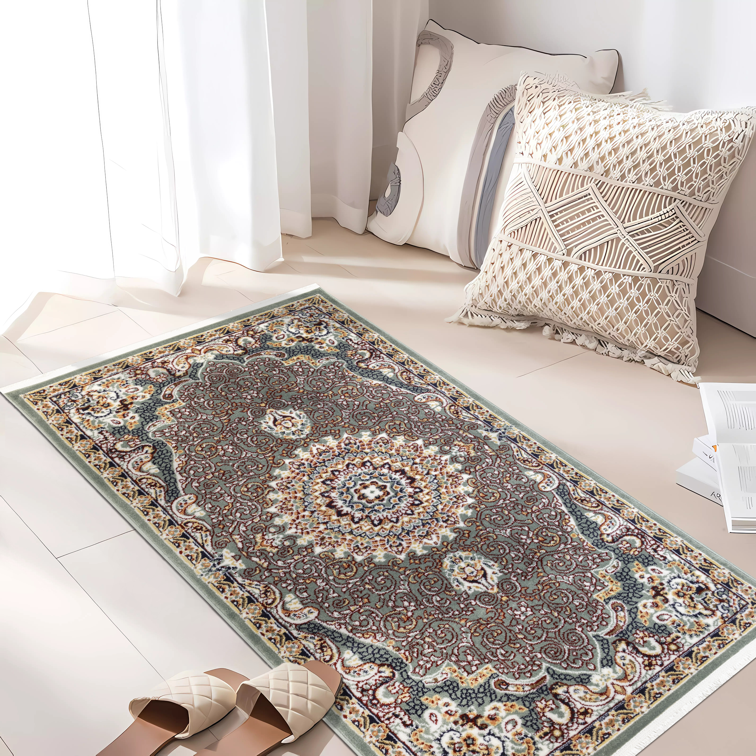 Изображение товара Ковер Анатолия 100x200 см полипропилен серый классический дизайн