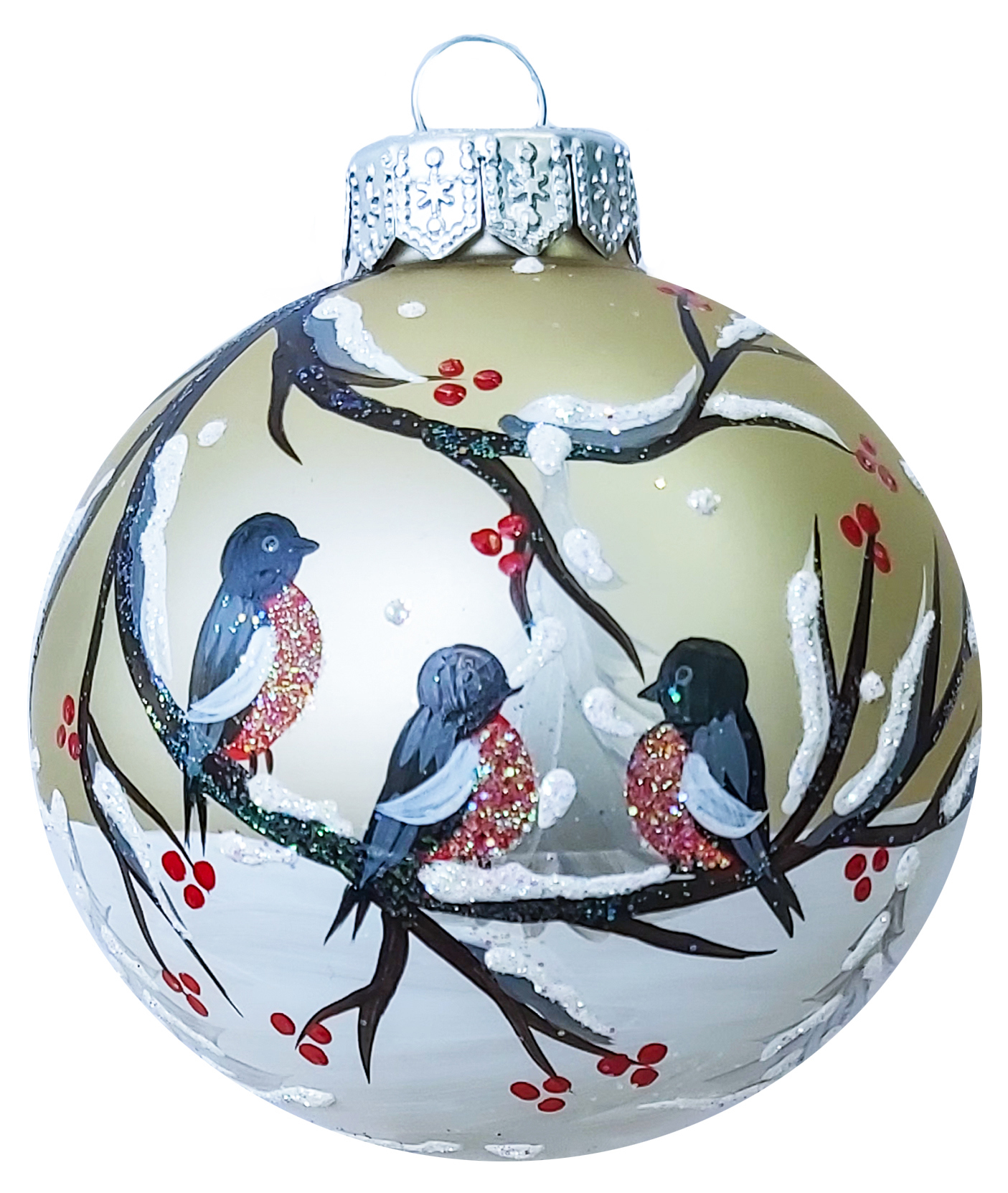 Изображение товара Шар Снегири КУ-80-224257/1 8 см цвет разноцветный