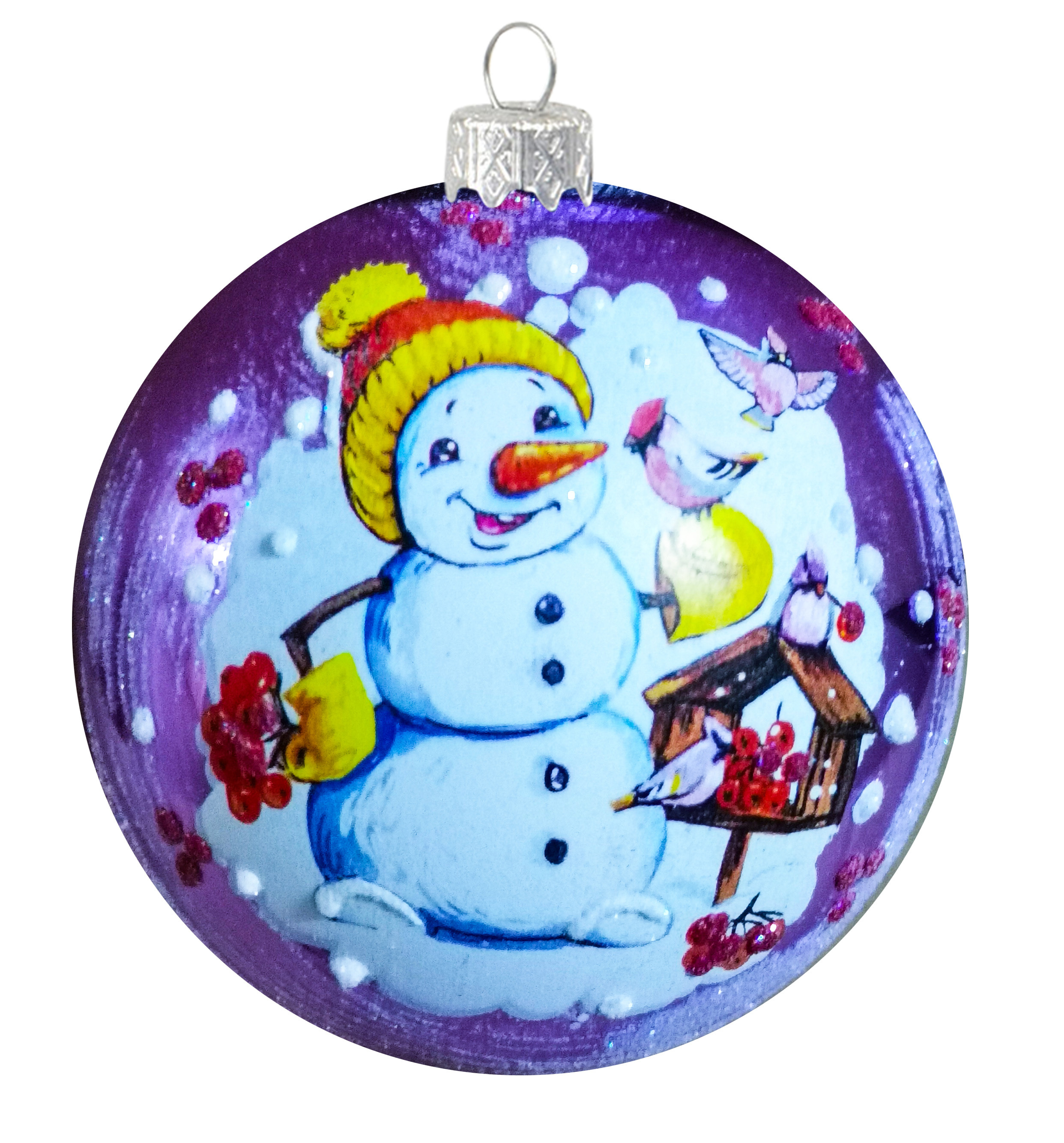 Изображение товара Шар Снегири КУ-80-224257/1 9x9 см цвет разноцветный