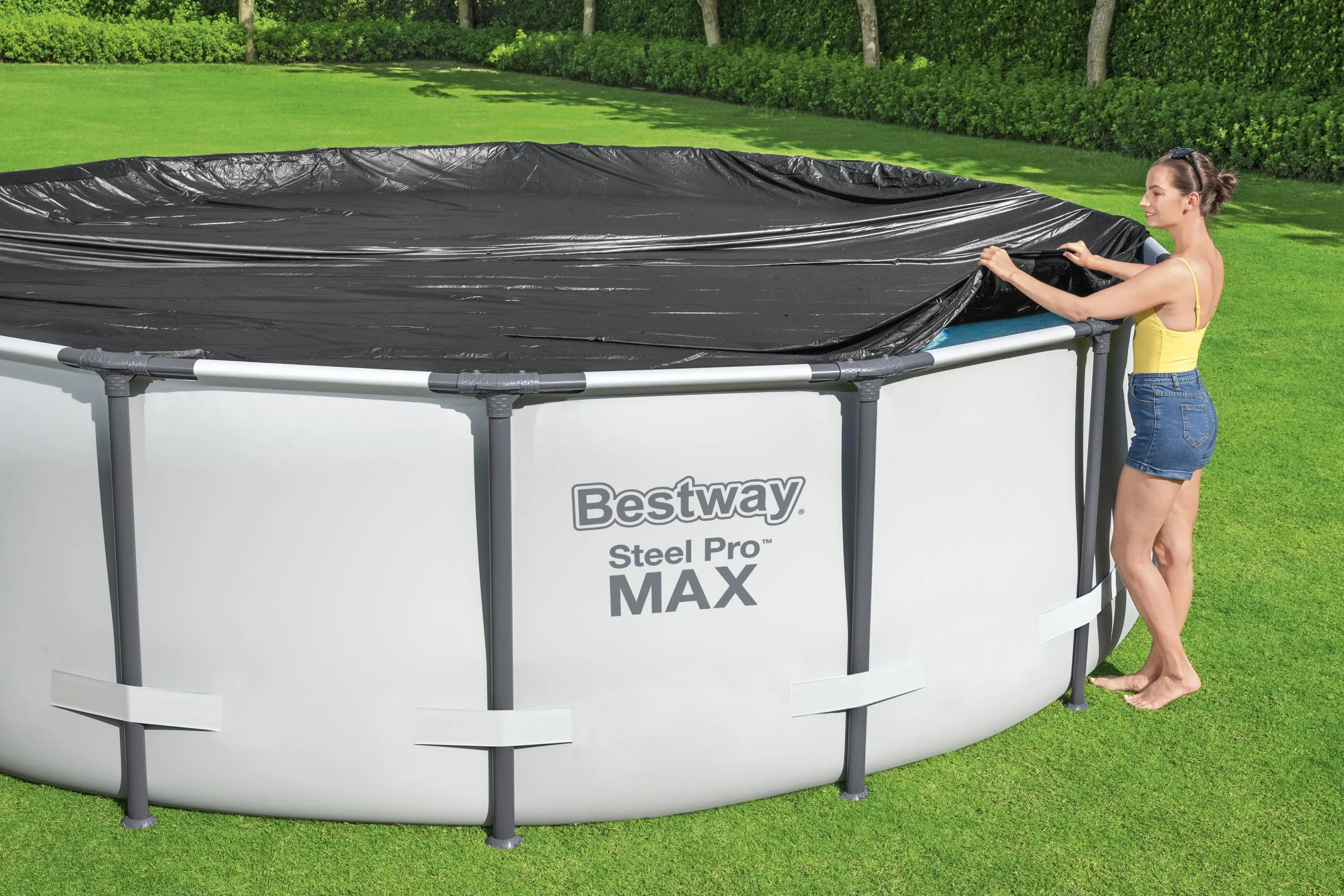 Тент для бассейна Bestway ПВХ 305x305 см цвет черный - 3