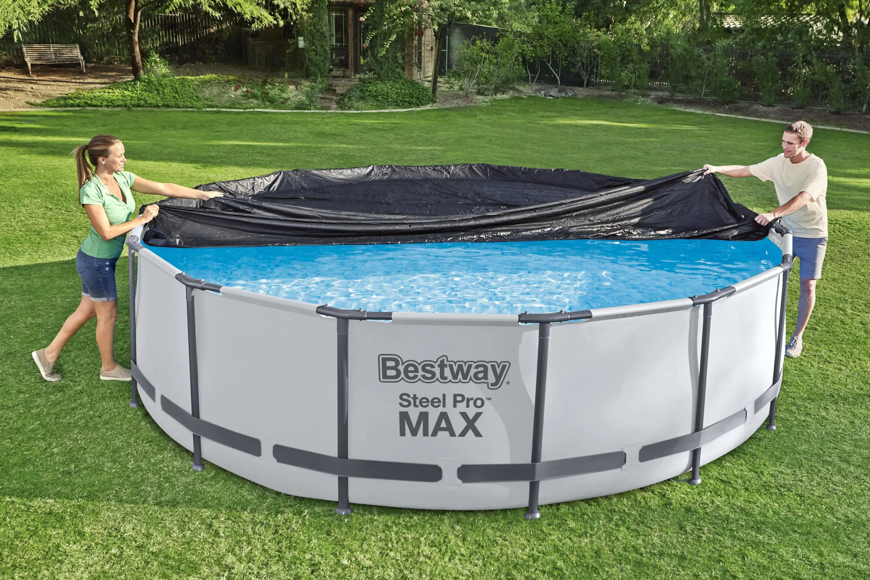 Тент для бассейна Bestway ПВХ 366x366 см цвет черный - 6